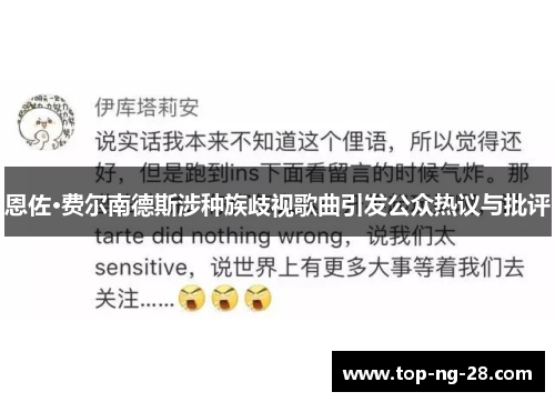 恩佐·费尔南德斯涉种族歧视歌曲引发公众热议与批评